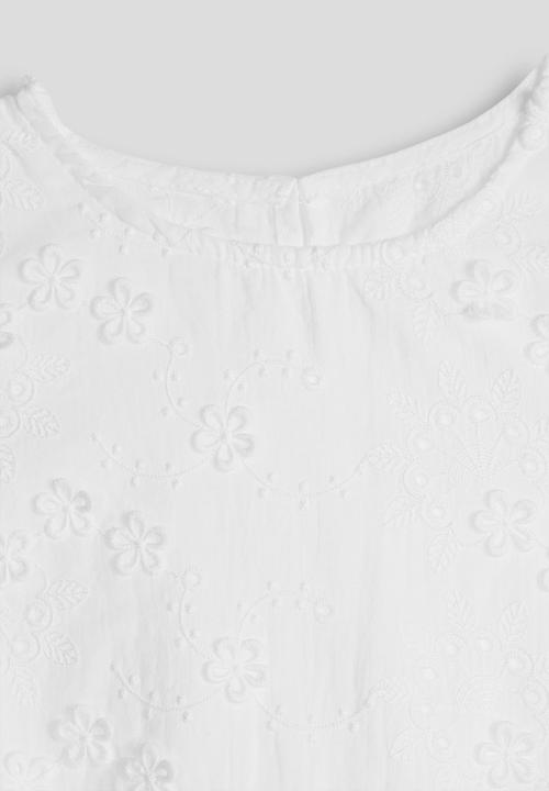 Pop Candy - Anglaise floral applique top - white