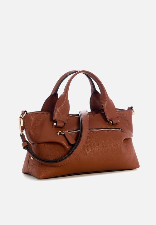 GUESS - Suzy Mini 3 Comp Satchel - Cognac