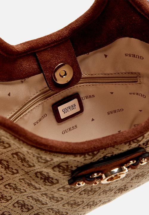 GUESS - Samantha Mini Tote -Latte Logo/Brown
