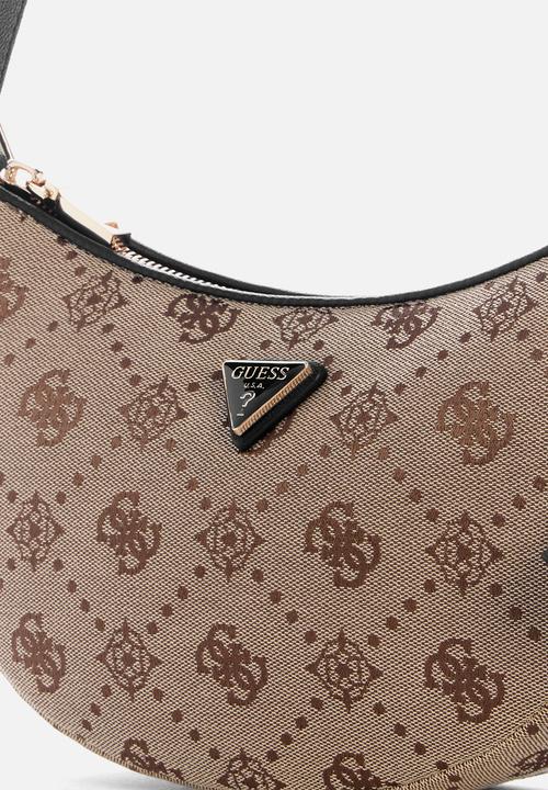 GUESS - Katie Convertible Shoulder Bag -Latte Logo/Black