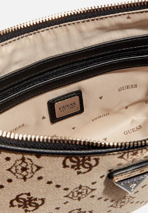 GUESS - Katie Convertible Shoulder Bag -Latte Logo/Black