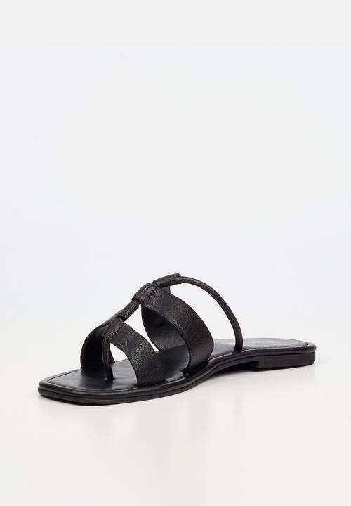Nicci Tyler - Amalfi 1 Leather Slide Sandal - Black