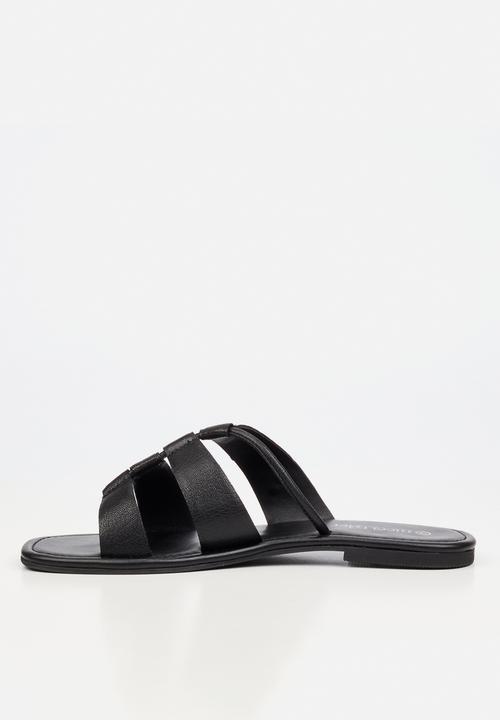 Nicci Tyler - Amalfi 1 Leather Slide Sandal - Black
