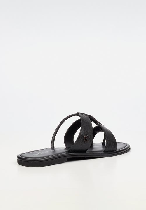 Nicci Tyler - Amalfi 1 Leather Slide Sandal - Black
