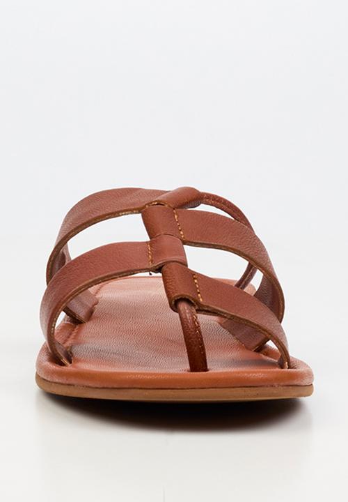 Nicci Tyler - Amalfi 1 Leather Slide Sandal - Tan