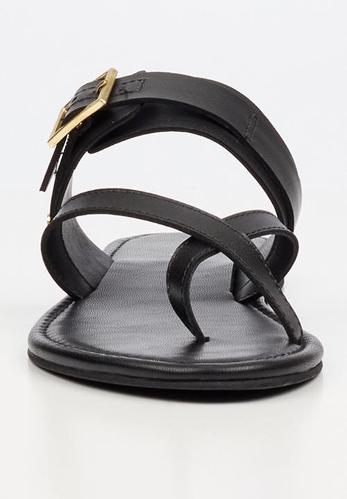 Nicci Tyler - Ariana 1 Leather Toe Post Sandal - Black
