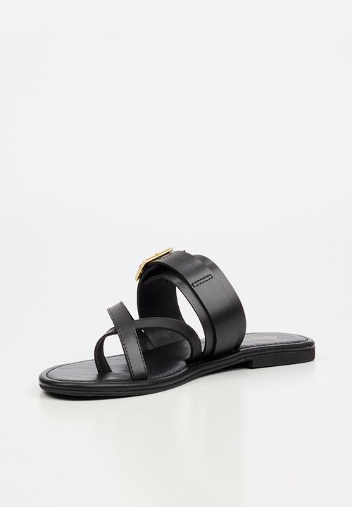 Nicci Tyler - Ariana 1 Leather Toe Post Sandal - Black