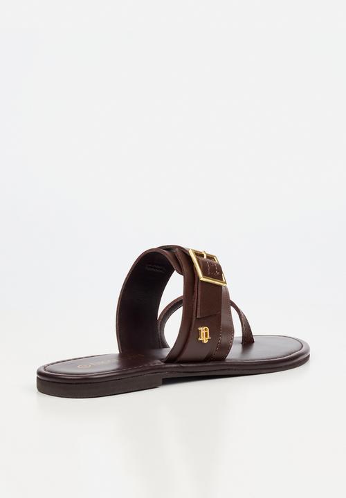 Nicci Tyler - Ariana 1 Leather Toe Post Sandal - Chocolate