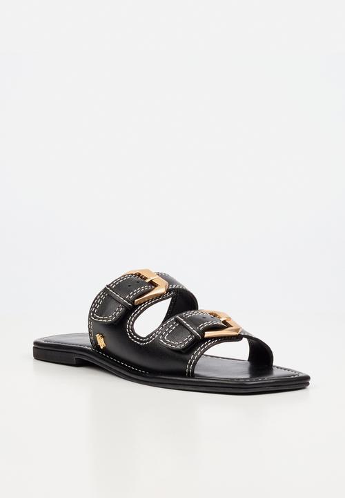 Nicci Tyler - Toledo 1 Leather Slide Sandal - Black
