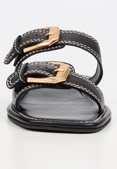 Nicci Tyler - Toledo 1 Leather Slide Sandal - Black