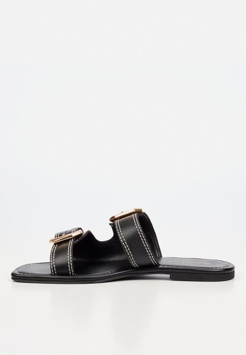 Nicci Tyler - Toledo 1 Leather Slide Sandal - Black