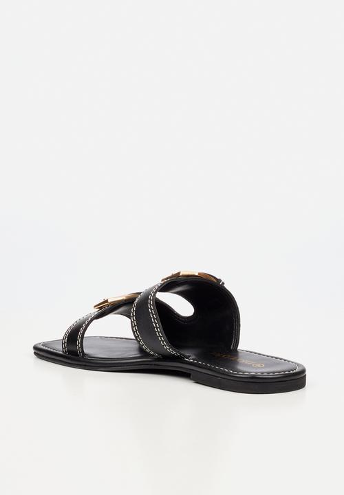 Nicci Tyler - Toledo 1 Leather Slide Sandal - Black