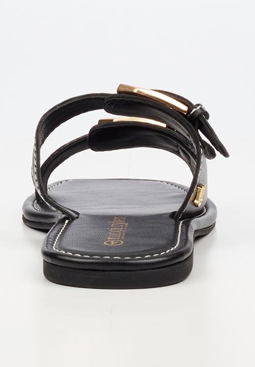 Nicci Tyler - Toledo 1 Leather Slide Sandal - Black