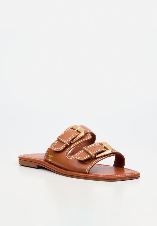 Nicci Tyler - Toledo 1 Leather Slide Sandal - Tan