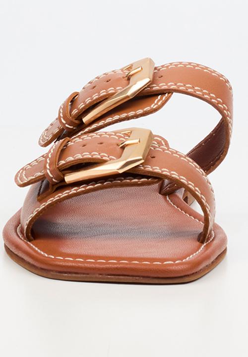 Nicci Tyler - Toledo 1 Leather Slide Sandal - Tan