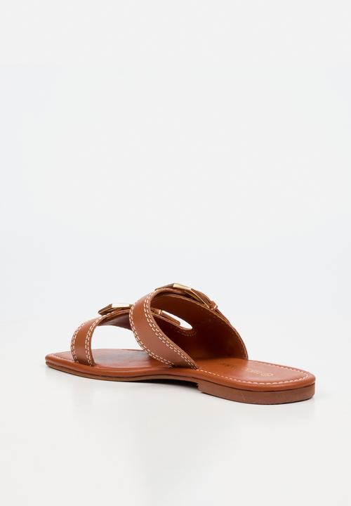 Nicci Tyler - Toledo 1 Leather Slide Sandal - Tan