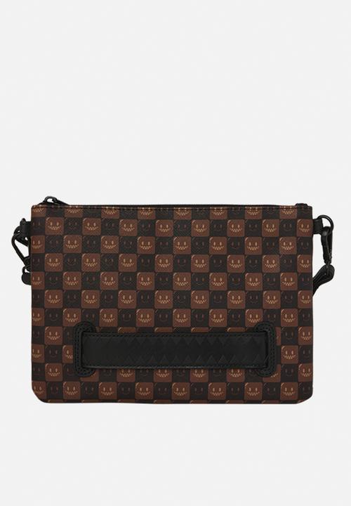 Sprayground - Sharks In Paris Bubble Brown Check Crossover Clutch - Brown