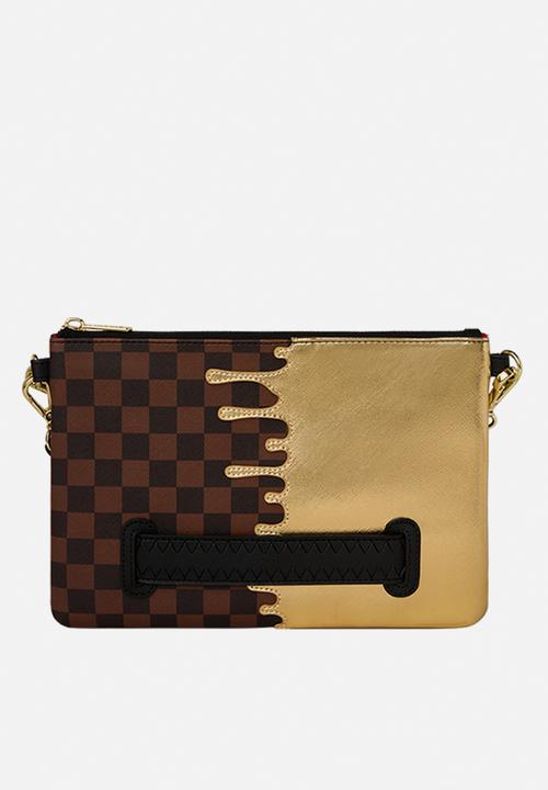 Sprayground - Sharks In Paris Gold Drip Crossover Clutch - Brown Multi