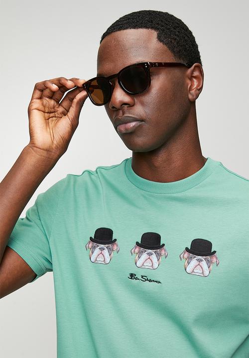 Ben Sherman - Brit Trio Bulldog Tee Shirt 260Gsm  - Sea Green