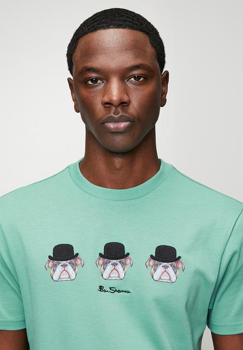 Ben Sherman - Brit Trio Bulldog Tee Shirt 260Gsm  - Sea Green