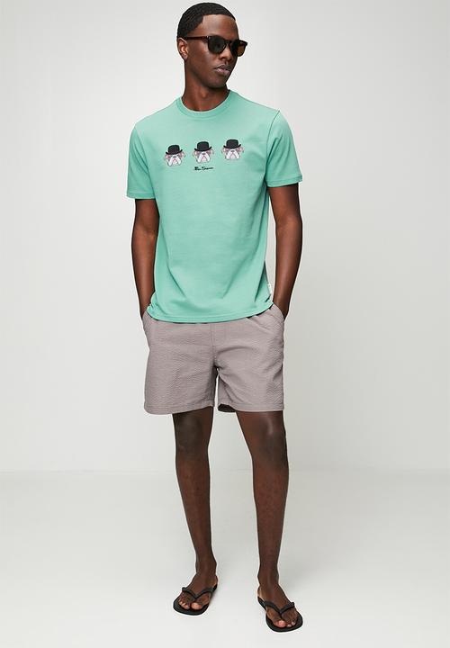 Ben Sherman - Brit Trio Bulldog Tee Shirt 260Gsm  - Sea Green