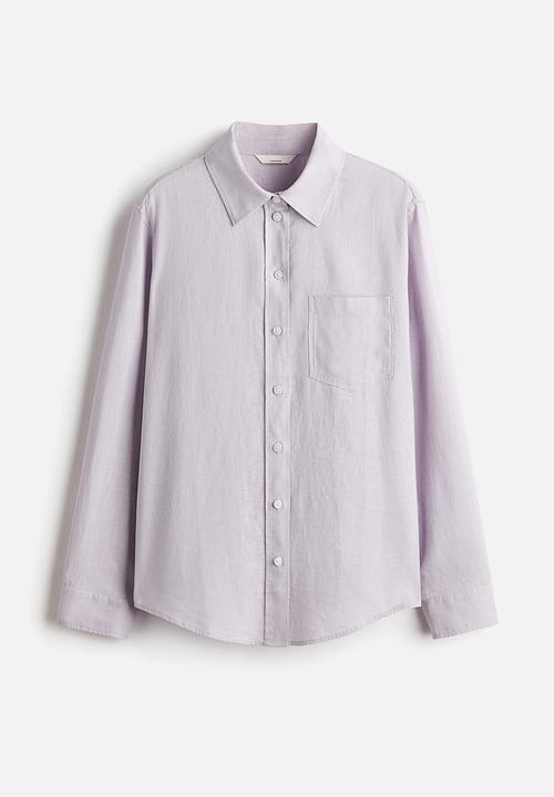 H&M - Linen-blend shirt - light purple