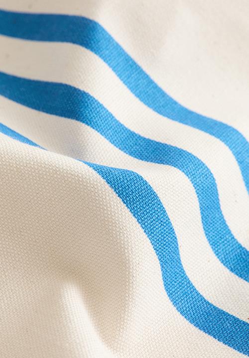 H&M - Outdoor cushion cover - blue/striped