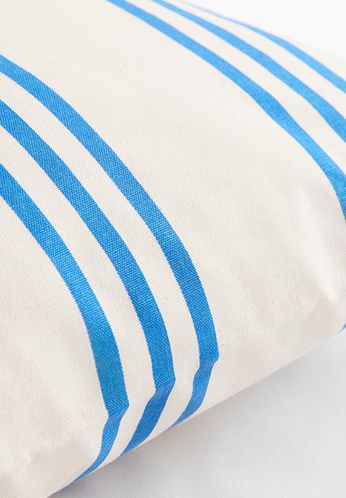 H&M - Outdoor cushion cover - blue/striped