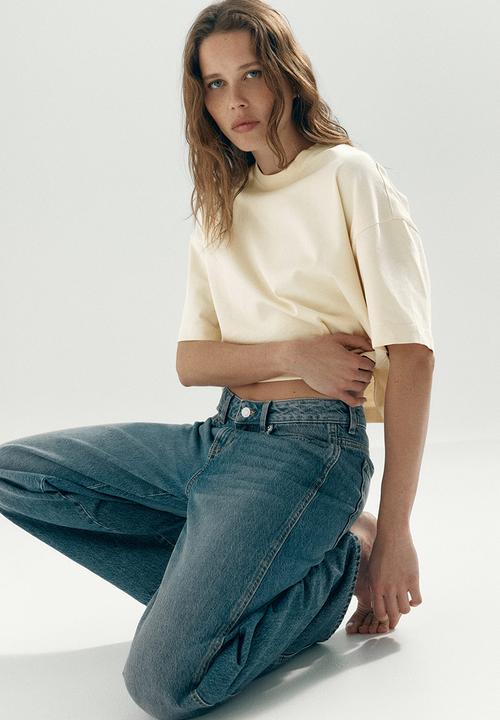 H&M - Boxy t-shirt - pale yellow
