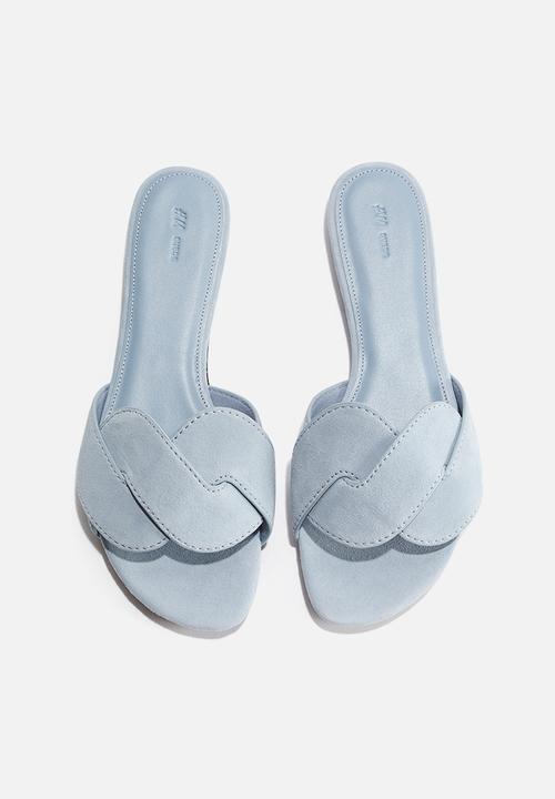 H&M - Leather sandals - light dusty blue