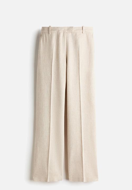 H&M - Linen-blend tailored trousers - light beige