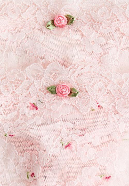 H&M - 2-pack lace thong briefs - pink/floral