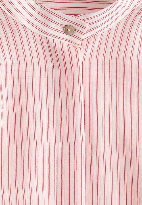 H&M - Puff-sleeved blouse - white/red striped