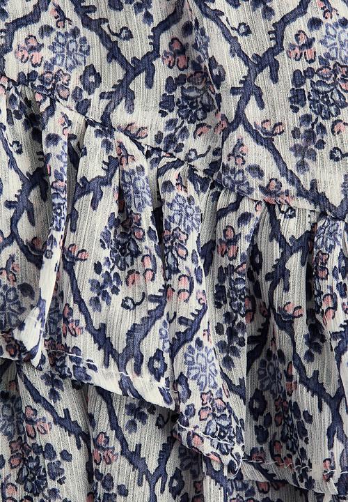 H&M - Flounce-trimmed dress - cream/floral