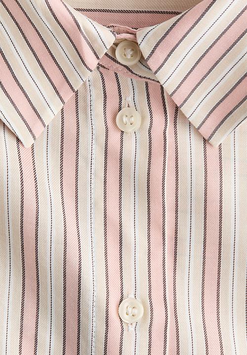 H&M - Oversized lyocell-blend shirt - light pink/striped
