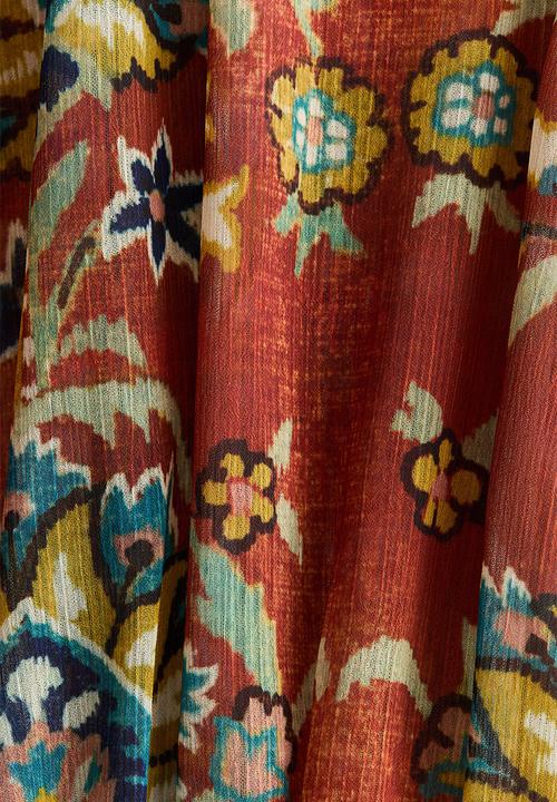 H&M - Oversized tunic dress - burnt orange/patterned