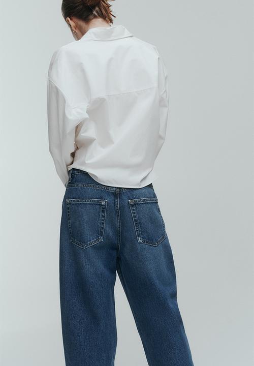 H&M - Barrel high waist ankle jeans - denim blue