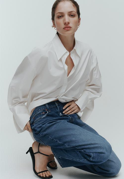 H&M - Barrel high waist ankle jeans - denim blue