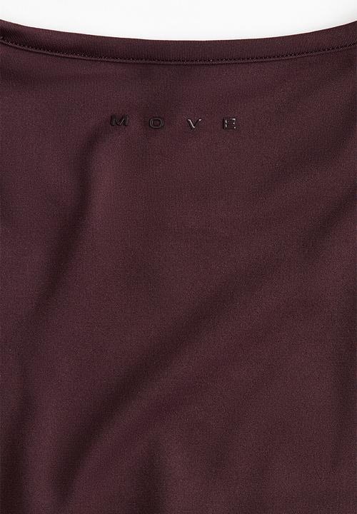 H&M - Seamless slim fit sports top with softmove - chocolate plum