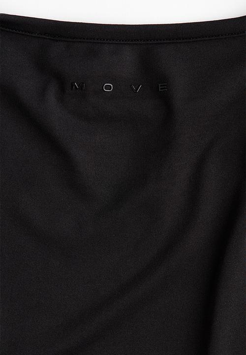 H&M - Seamless slim fit sports top with softmove - black