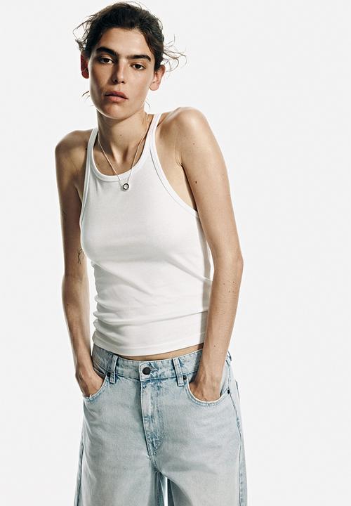 H&M - Wide regular waist culotte jeans - light denim blue