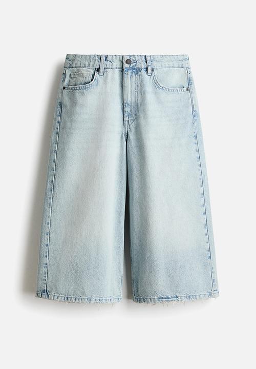 H&M - Wide regular waist culotte jeans - light denim blue