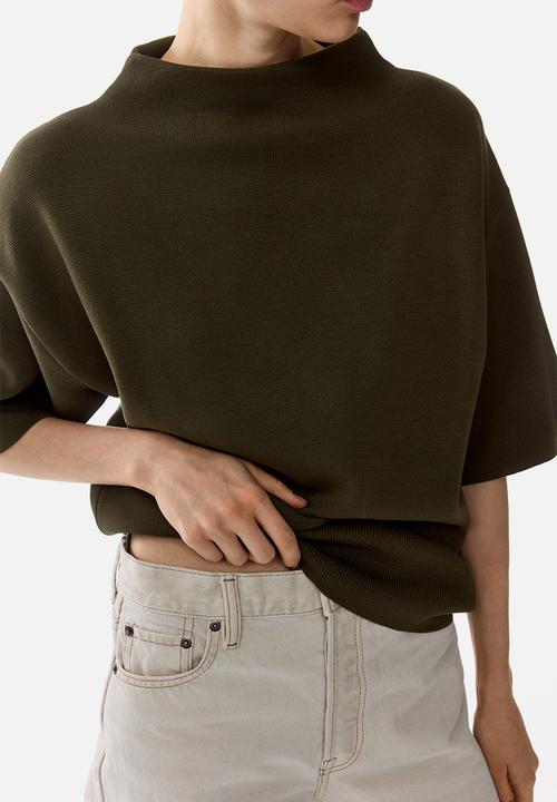 H&M - Knitted turtleneck top - dark green