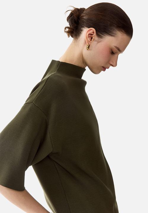 H&M - Knitted turtleneck top - dark green