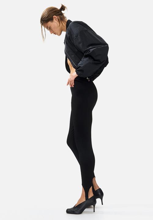 H&M - Crease-front stirrup leggings - black