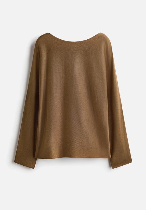 H&M - Boat-neck jumper - dark beige