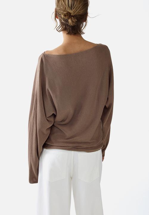 H&M - Boat-neck jumper - dark beige