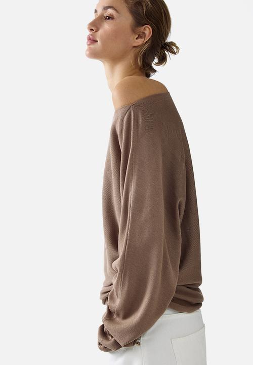 H&M - Boat-neck jumper - dark beige