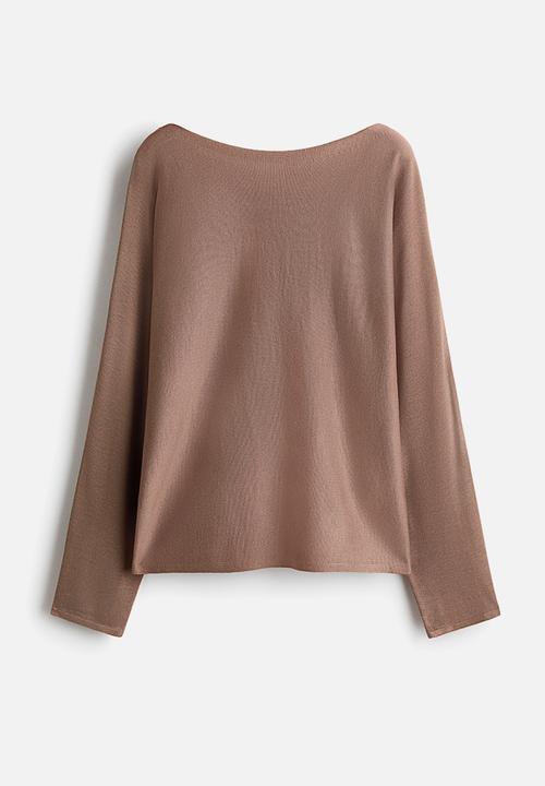H&M - Boat-neck jumper - dark beige