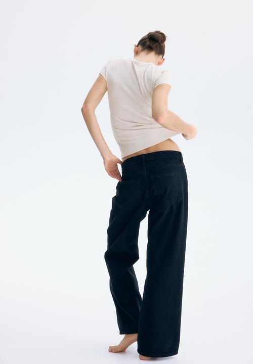 H&M - Fitted microfibre t-shirt - light beige